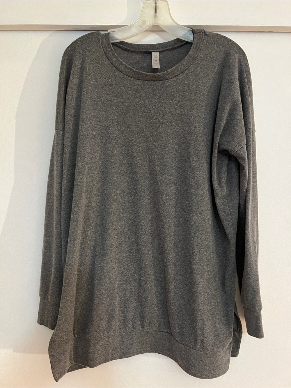 Women's Tunic Crewneck Shirt- Charcoal Gray great for leggings